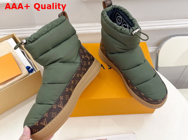 LV Cloud Ankle Boot in Khaki Green Nylon and Monogram Canvas 1ADD56 Replica