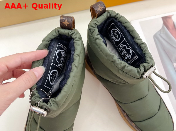 LV Cloud Ankle Boot in Khaki Green Nylon and Monogram Canvas 1ADD56 Replica