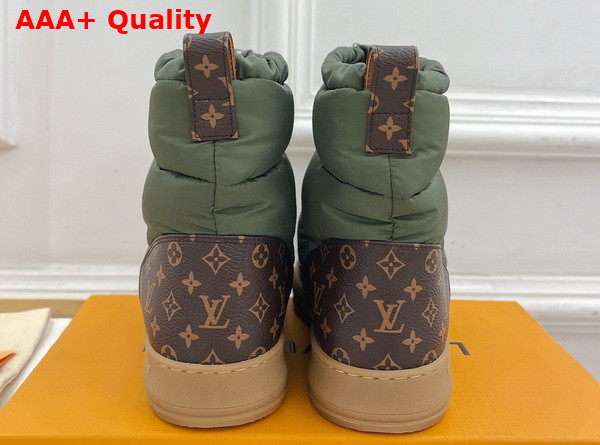 LV Cloud Ankle Boot in Khaki Green Nylon and Monogram Canvas 1ADD56 Replica