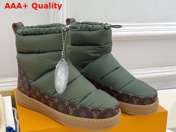 LV Cloud Ankle Boot in Khaki Green Nylon and Monogram Canvas 1ADD56 Replica