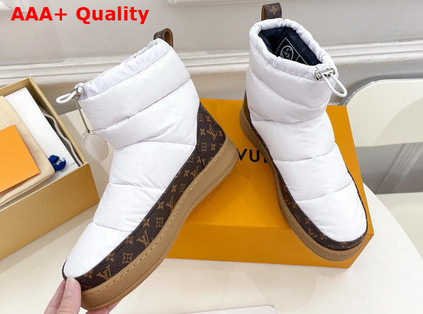 LV Cloud Ankle Boot in White Nylon and Monogram Canvas Replica