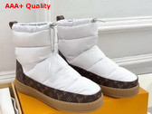 LV Cloud Ankle Boot in White Nylon and Monogram Canvas Replica