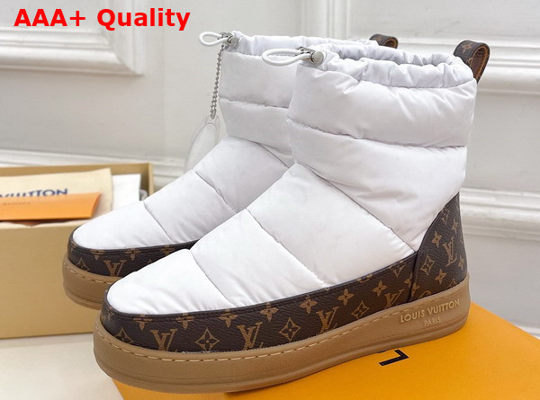LV Cloud Ankle Boot in White Nylon and Monogram Canvas Replica