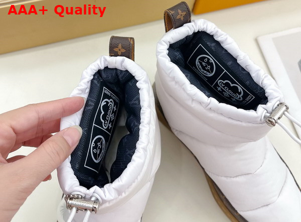 LV Cloud Ankle Boot in White Nylon and Monogram Canvas Replica