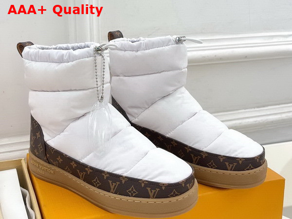 LV Cloud Ankle Boot in White Nylon and Monogram Canvas Replica