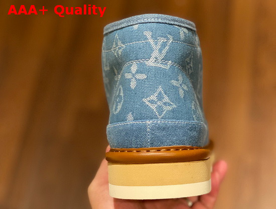 LV Cosy Ankle Boot Navy Blue Monogram Denim and Shearling Lining 1A81GQ Replica