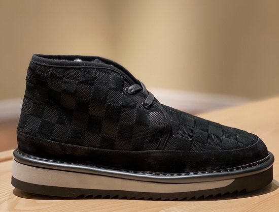 LV Cosy Ankle Boot in Black Damier Suede Calf Leather and Shearling Lining Replica