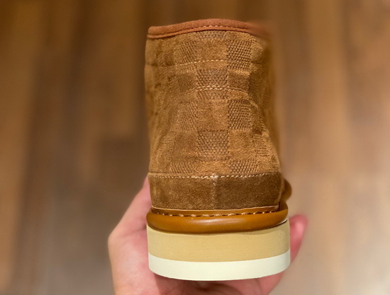 LV Cosy Ankle Boot in Brown Damier Suede Calf Leather and Shearling Lining Replica