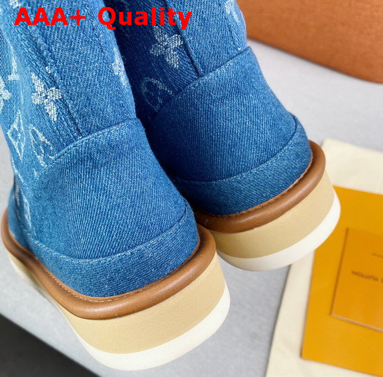 LV Cosy Boot Shearling in Blue Monogram Denim with a Warm Shearling Lining 1A81FJ Replica