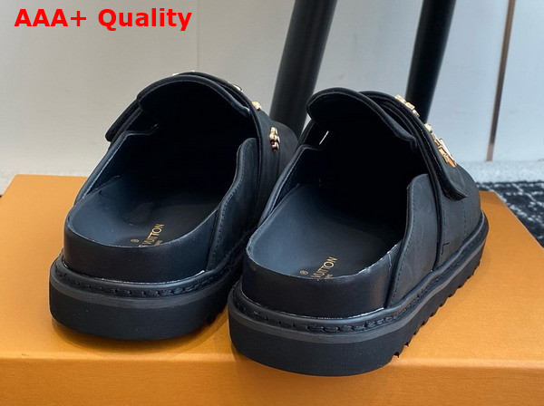 LV Cosy Flat Comfort Clog in Black Calf Leather 1ADACT Replica