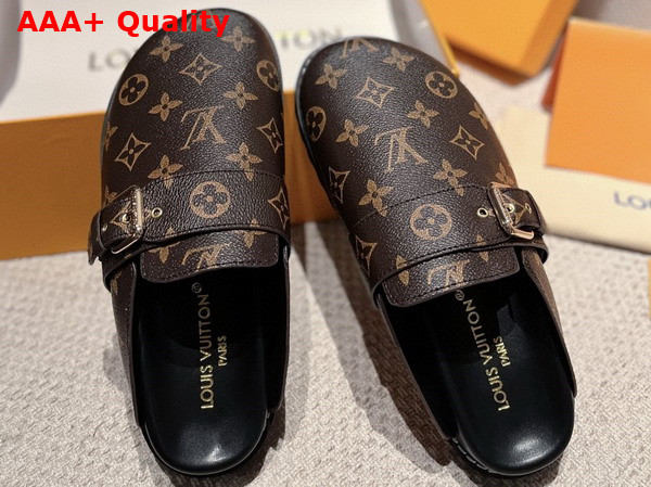 LV Cosy Flat Comfort Clog in Cacao Brown Patent Monogram Canvas 1AAW6I Replica