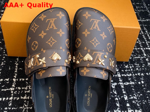 LV Cosy Flat Comfort Clog in Cacao Brown Patent Monogram Canvas 1AAW6O Replica
