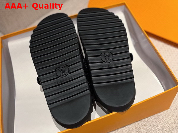 LV Cosy Flat Comfort Clog in Monogram Eclipse Canvas Replica
