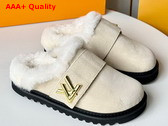 LV Cosy Flat Comfort Clog in Natural Suede Calf Leather and Shearling 1AC6Z3 Replica