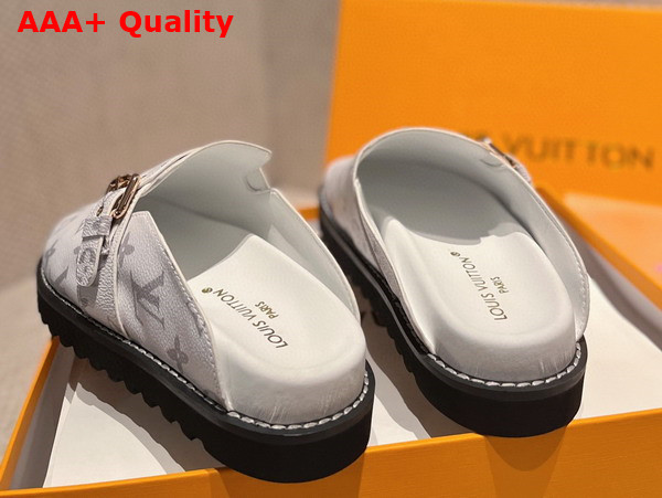 LV Cosy Flat Comfort Clog in White Monogram Canvas Replica