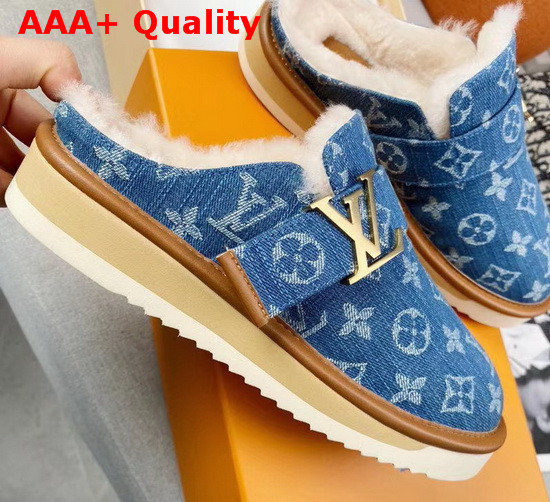 LV Cosy Mule in Navy Blue Monogram Denim 1A84IK Replica