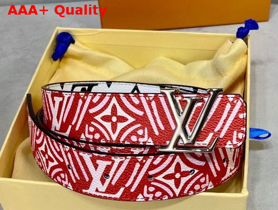 LV Crafty Iconic 30mm Reversible Belt Red White Black Replica
