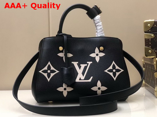LV Crafty Montaigne BB Handbag in Black Monogram Empreinte Cowhide Leather Replica