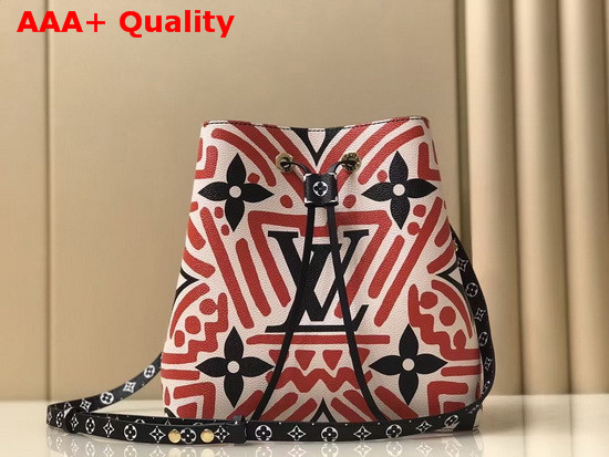 LV Crafty Neonoe MM Bucket Bag in Cream and Red Monogram Giant Canvas M45362 Replica