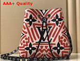 LV Crafty Neonoe MM Bucket Bag in Cream and Red Monogram Giant Canvas M45362 Replica
