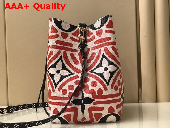 LV Crafty Neonoe MM Bucket Bag in Cream and Red Monogram Giant Canvas M45362 Replica
