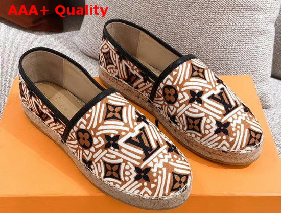 LV Crafty Starboard Flat Espadrille Beige and Black Replica