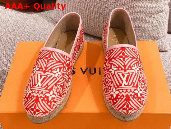 LV Crafty Starboard Flat Espadrille Red and Pink Replica