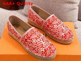 LV Crafty Starboard Flat Espadrille Red and Pink Replica