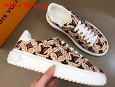 LV Crafty Stellar Sneaker Cognac Brown Printed Nylon Replica