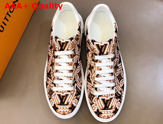 LV Crafty Stellar Sneaker Cognac Brown Printed Nylon Replica