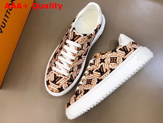 LV Crafty Stellar Sneaker Cognac Brown Printed Nylon Replica