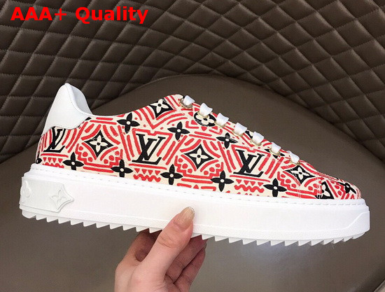 LV Crafty Stellar Sneaker Rouge Printed Nylon Replica