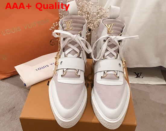 LV Creeper Ankle Boot White Suede Calf Leather 1A54CN Replica