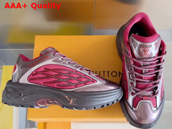 LV Discovery Lace Up in Burgundy Mix of Materials Replica