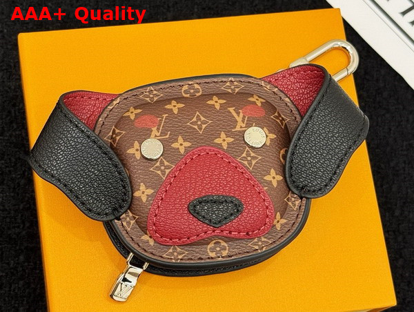 LV Dog Bag Charm Black Leather and Canvas Replica