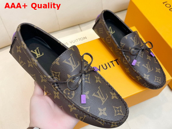 LV Driver Mocassin in Monogram Grained Calf Leather 1AAF2A Replica