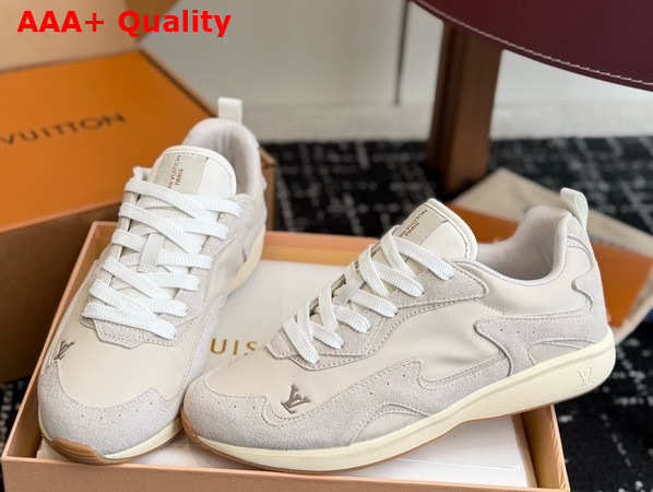 LV Drop 300 Sneaker in Beige Nylon and Suede Calf Leather 1AKP36 Replica