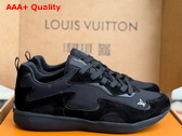 LV Drop 300 Sneaker in Black Nylon and Suede Calf Leather 1AKP24 Replica