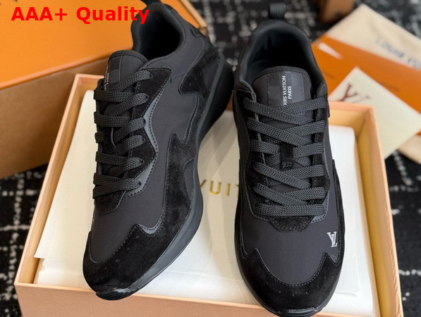 LV Drop 300 Sneaker in Black Nylon and Suede Calf Leather 1AKP24 Replica