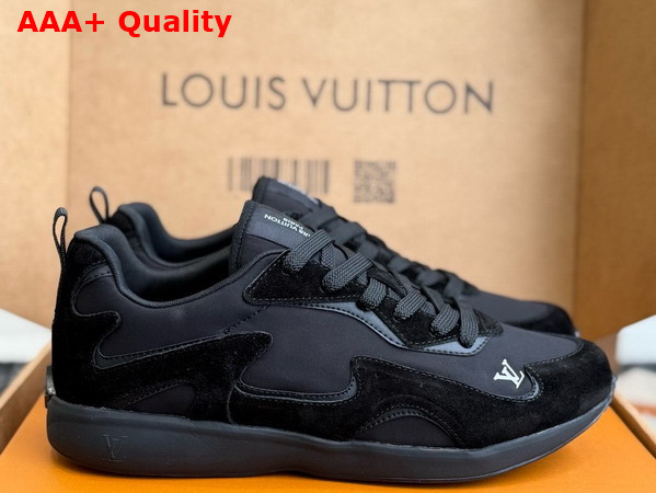 LV Drop 300 Sneaker in Black Nylon and Suede Calf Leather 1AKP24 Replica