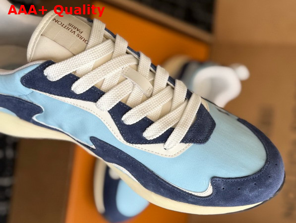LV Drop 300 Sneaker in Blue Nylon and Suede Calf Leather 1AKP2N Replica