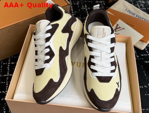 LV Drop 300 Sneaker in Jaune Clair Nylon and Suede Calf Leather 1AKP0J Replica