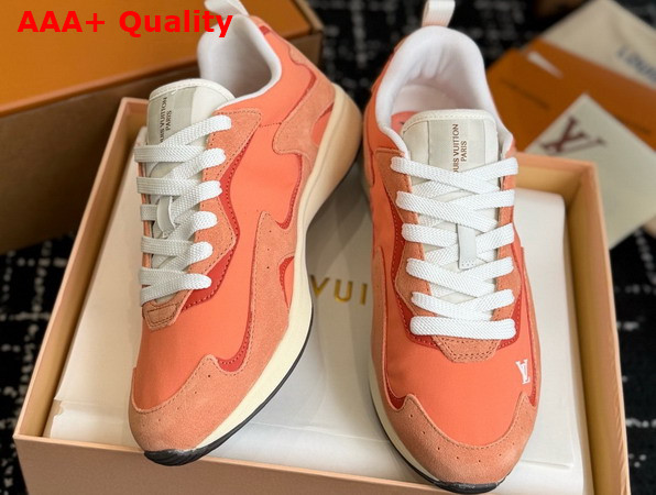 LV Drop 300 Sneaker in Orange Nylon and Suece Calf Leather 1AKP12 Replica