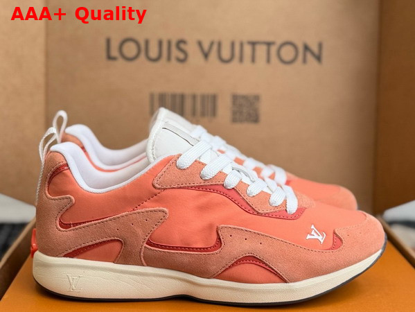 LV Drop 300 Sneaker in Orange Nylon and Suece Calf Leather 1AKP12 Replica