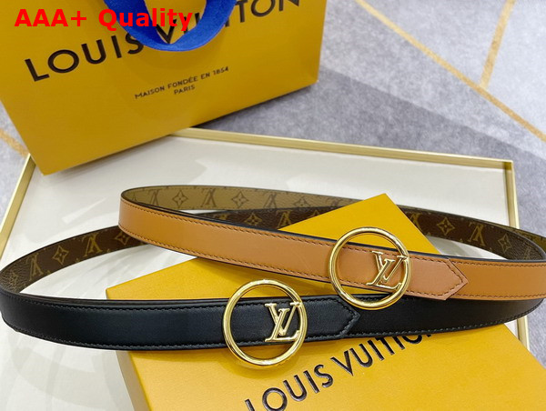 LV Eclispe 20mm Reversible Belt Light Brown Monogram Canvas and Calf Leather Replica
