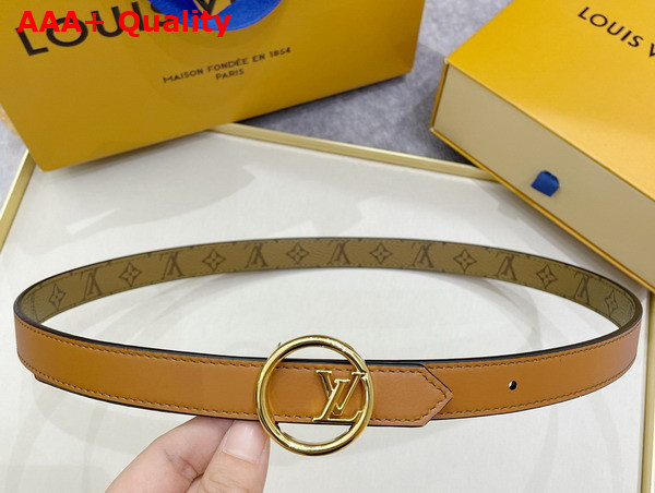 LV Eclispe 20mm Reversible Belt Light Brown Monogram Canvas and Calf Leather Replica