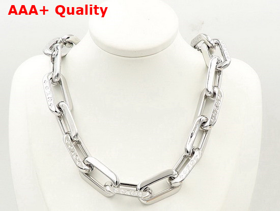 LV Edge Necklace MM Silver Color Hardware Replica