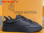 LV Flash Sneaker in Black Plain Calf Leather 1AJA41 Replica