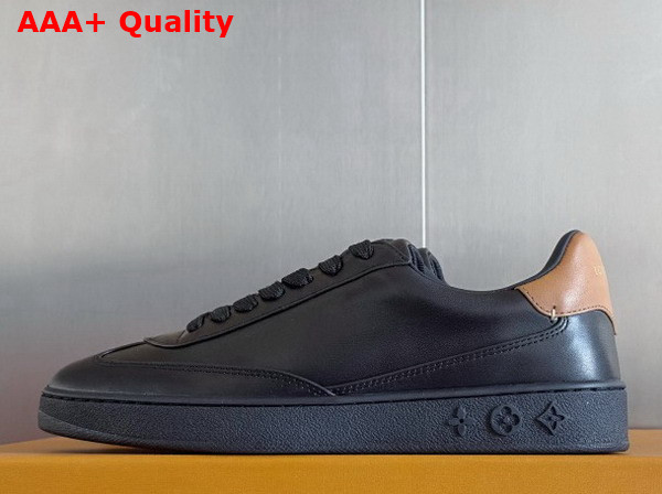 LV Flash Sneaker in Black Plain Calf Leather for Women Replica