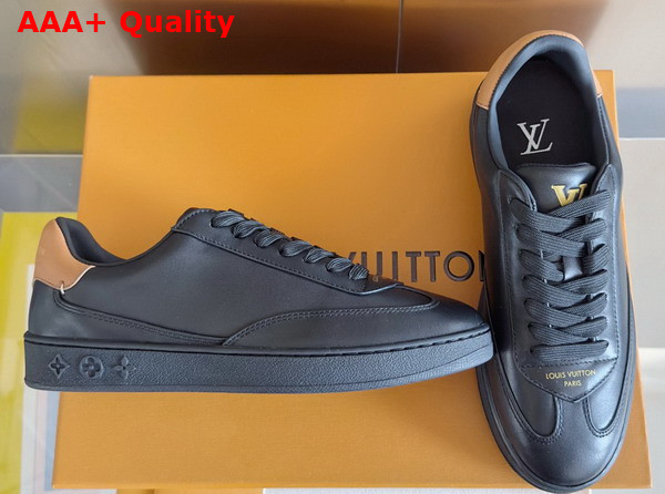 LV Flash Sneaker in Black Plain Calf Leather for Women Replica